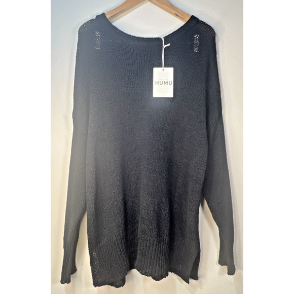 Show me your mumu MMo 1974 Anya sweater Black Knit Size XL X Large NWT - Picture 2 of 10